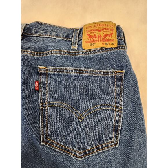 Levi's 550 Relaxed Fit Jeans 42x29 (27 actual) Medium Wash Denim Blue High Rise - Picture 4 of 8